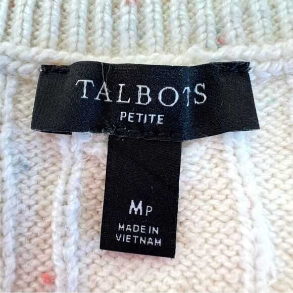 Talbots Petite Sweater Confetti Ivory Size Mp - Picture 6 of 6